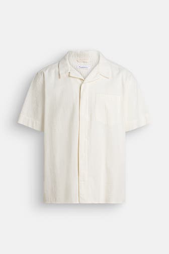 KNOWLEDGE COTTON APPAREL Kurzarmhemd ecru