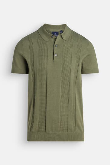 BEN SHERMAN Strick-Polo blau