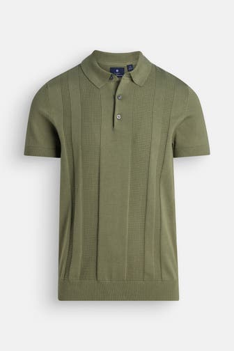 BEN SHERMAN Strick-Polo blau