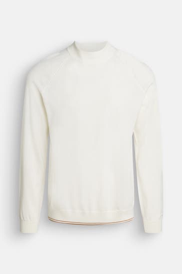 BOSS Wollstrickpullover 'Perfino' ecru