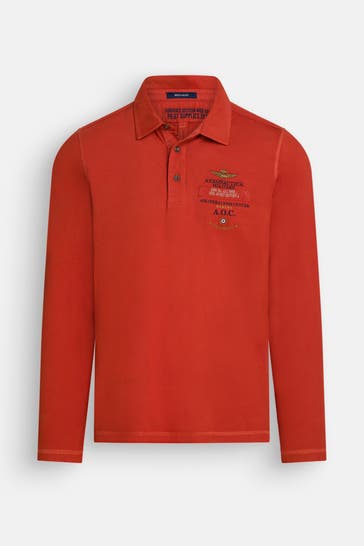 AERONAUTICA MILITARE Langarm-Polo orange