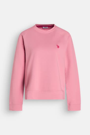 U.S. POLO ASSN. Sweatshirt 'Fleur' dunkelrosa
