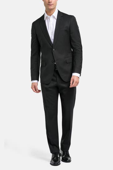 BOSS Wollmix-Anzug 'Huge' schwarz