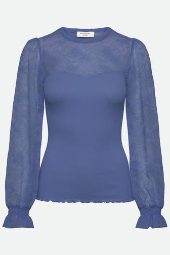 ROSEMUNDE Seidenmix-Longsleeve azurblau
