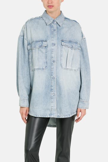 ELIAS RUMELIS Jeansbluse 'Ermelina' hellblau