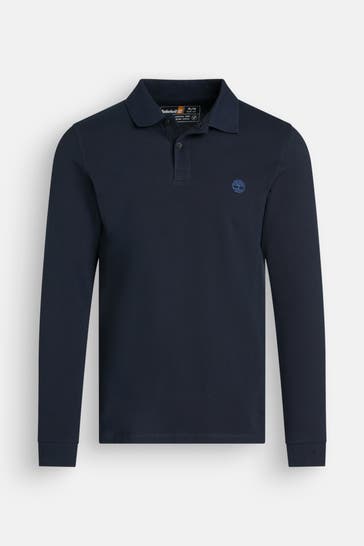 TIMBERLAND Langarm-Polo 'Millers River' dunkelblau