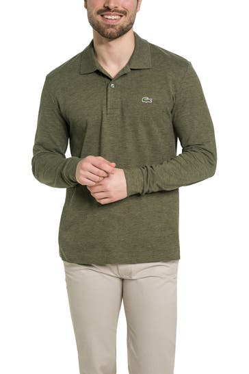 LACOSTE Polo-Shirt oliv meliert