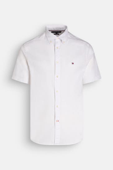 TOMMY HILFIGER Kurzarmhemd weiß