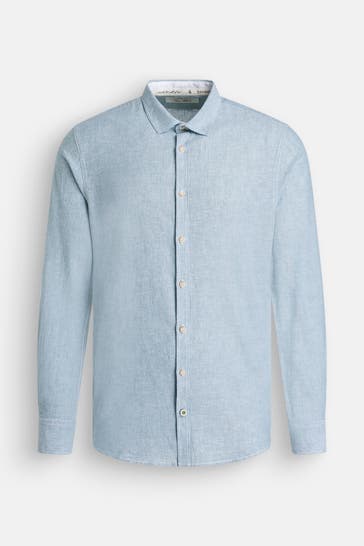 COLOURS & SONS Leinenmix-Hemd mint