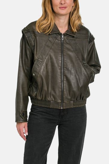 DESIGUAL Kunstlederjacke 'Chaq Henry' taupe