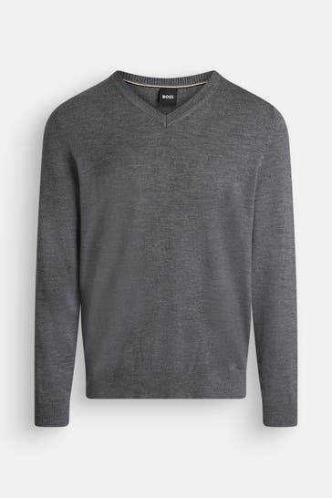 BOSS Strickpullover 'Batisse' grau