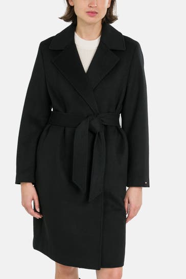 TOMMY HILFIGER Wollmixmantel schwarz