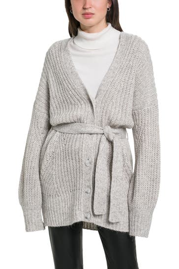 BOSS Strickjacke 'Feisy' hellgrau