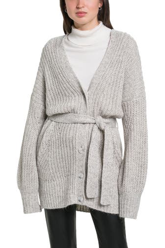BOSS Strickjacke 'Feisy' hellgrau