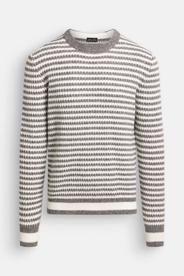 ROBERTO COLLINA Wollmix-Pullover gestreift