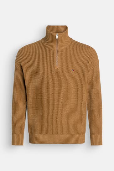 TOMMY HILFIGER Strick-Troyer cognac