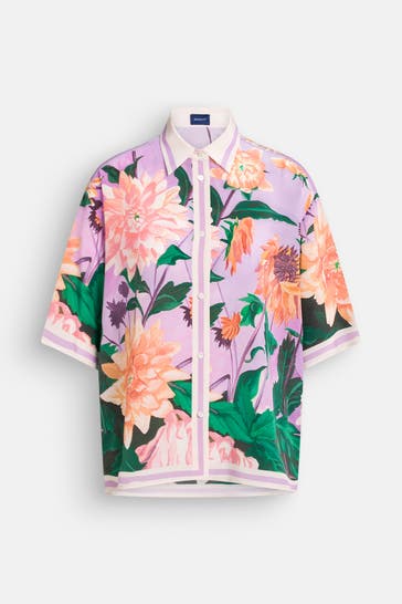 GANT Kurzarm-Seidenbluse floral