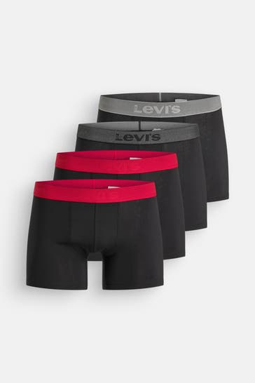 LEVI'S® 4er-Pack Boxer Briefs schwarz