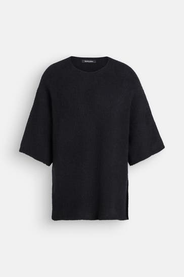 BLACK PALMS 'Filine' black woollen blend Knit Shirt