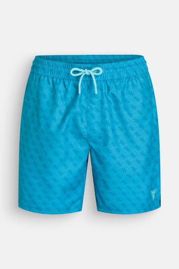 GUESS Badeshorts türkis gemustert