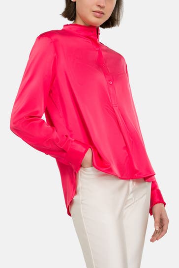 HERZENSANGELEGENHEIT Seidenmix-Bluse fuchsia