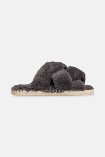 ESPADRIJ L'ORIGINALE Hausschuhe 'Tresse Cozy' dunkelgrau