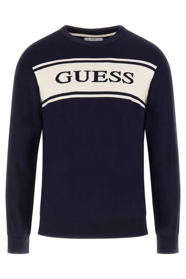 GUESS Strickpullover 'Flick' nachtblau