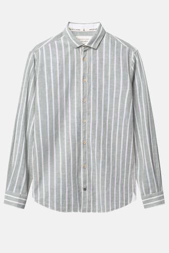 COLOURS & SONS Leinenmix-Hemd gestreift