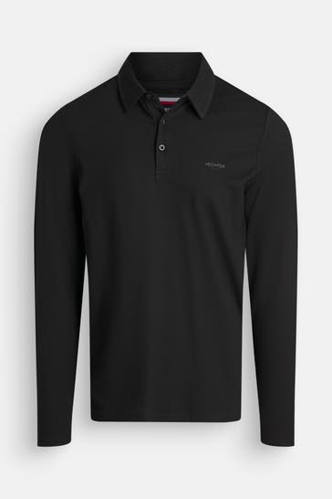 HECHTER Paris Langarm-Polo schwarz