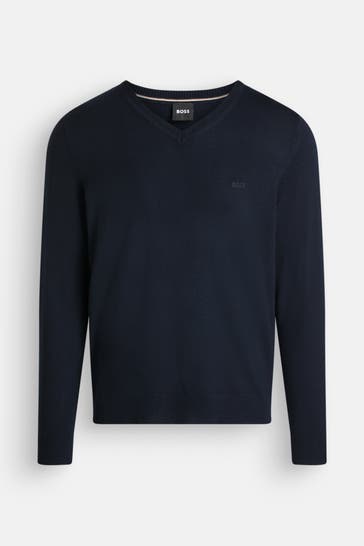 BOSS Strickpullover 'Batisse' nachtblau