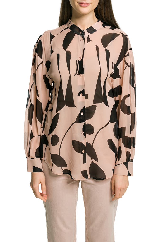 Luisa Cerano T Two Tone Printed Blouse 258409 3328 7214